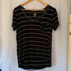 Black Striped Pocket Tee